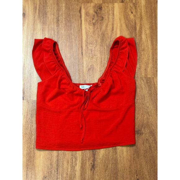 NWT! Lola Grace Cropped Off the Shoulder Top - Medium - Bright Red - Picture 1 of 3